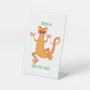 Niedlicher Happy-Orange-Tänzer Sockelschild