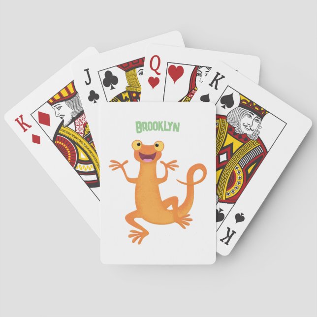 Niedlicher Happy-Orange-Tänzer Spielkarten (Rückseite)