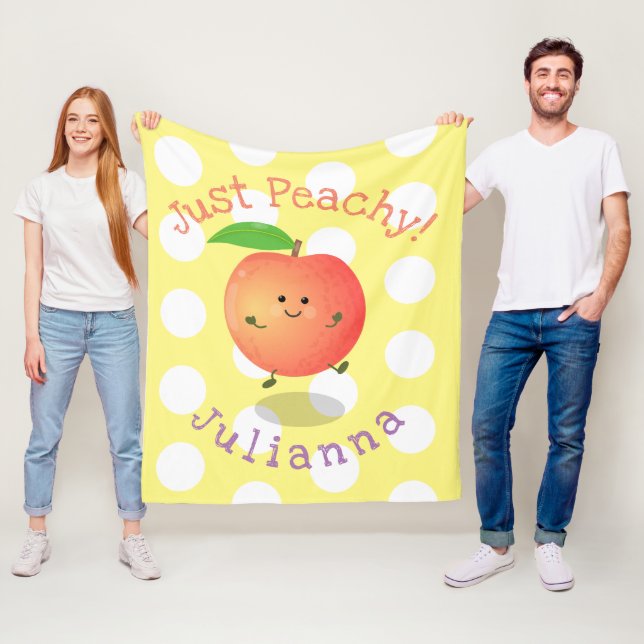 Niedlicher Happy Peach nur peachy Cartoon Illustra Fleecedecke (Beispiel)