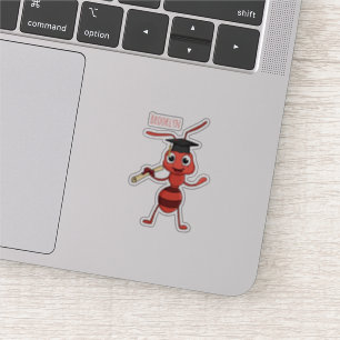Niedlicher Happy Red Ameise Cartoon Aufkleber