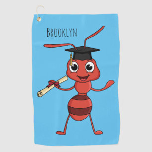 Niedlicher Happy Red Ameise Cartoon Golfhandtuch