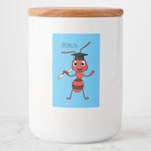 Niedlicher Happy Red Ameise Cartoon Lebensmitteletikett