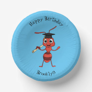 Niedlicher Happy Red Ameise Cartoon Pappteller