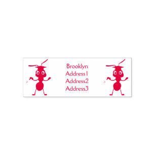 Niedlicher Happy Red Ameise Cartoon Permastempel