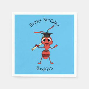 Niedlicher Happy Red Ameise Cartoon Serviette