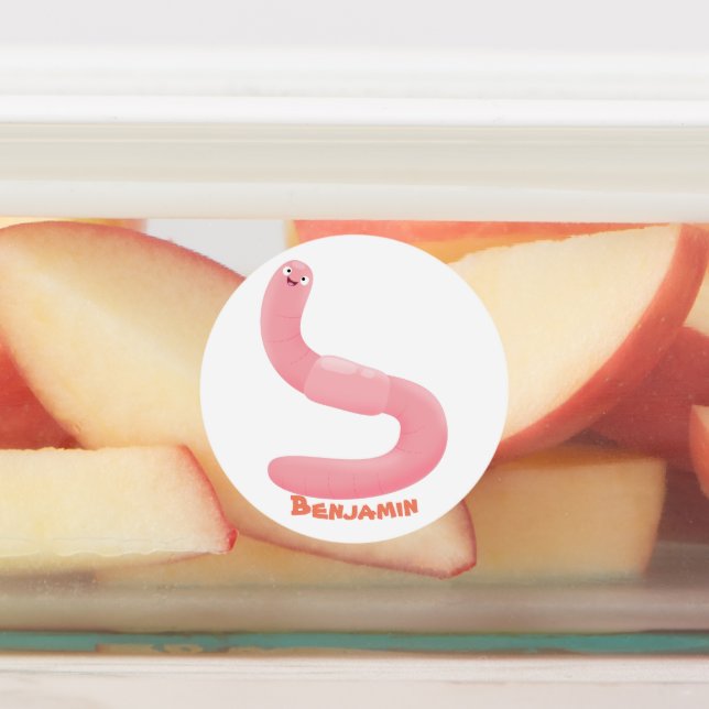 Niedlicher Happy-Rosa-Cartoon Etiketten (Befestigt)