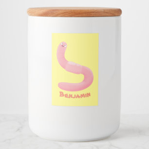 Niedlicher Happy-Rosa-Cartoon Lebensmitteletikett