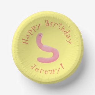 Niedlicher Happy-Rosa-Cartoon Pappteller