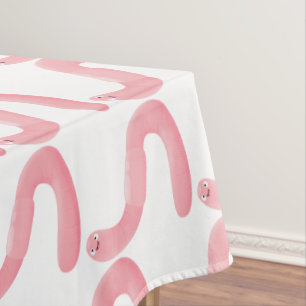 Niedlicher Happy-Rosa-Cartoon Tischdecke