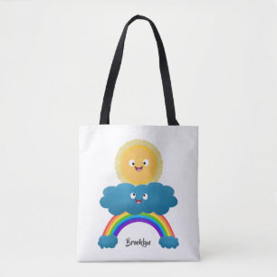 Niedlicher Happy Sun Cloud Regenbogen Cartoon