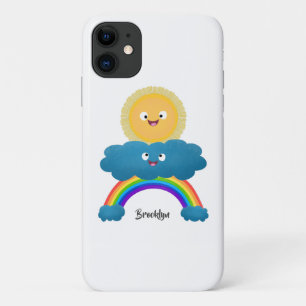 Niedlicher Happy Sun Cloud Regenbogen Cartoon Case-Mate iPhone Hülle