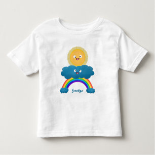 Niedlicher Happy Sun Cloud Regenbogen Cartoon Kleinkind T-shirt