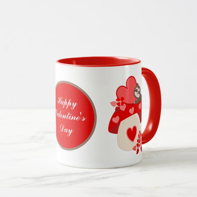 niedlicher Happy Valentinstag Tasse (VorderseiteRechts)