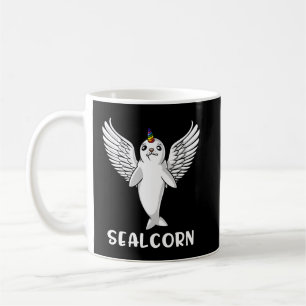 Niedlicher Harfen-Siegel-Welpeunicorn-polares Kaffeetasse
