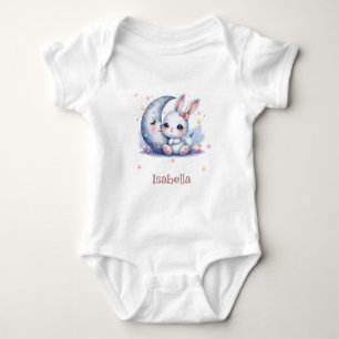 niedlicher Hase auf dem Mond Baby Strampler