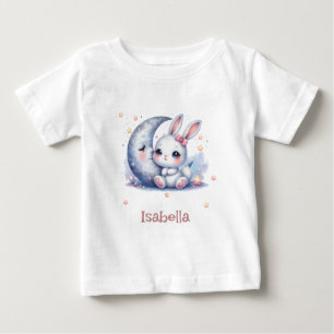 niedlicher Hase auf dem Mond Baby T-shirt