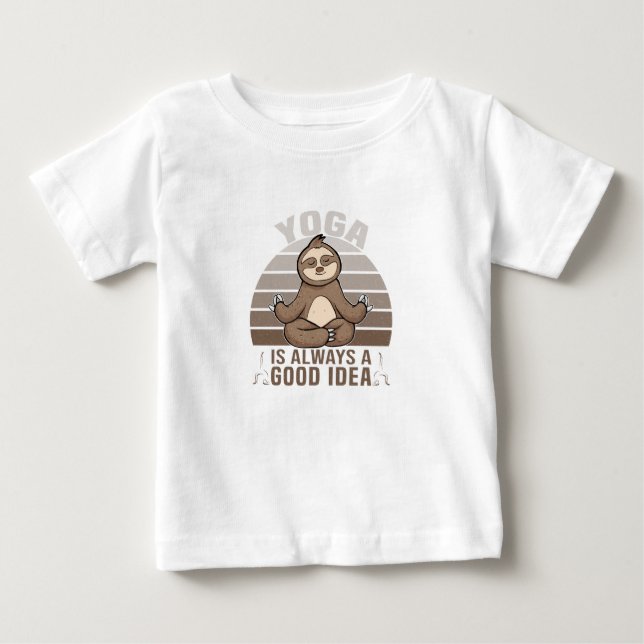 Niedlicher Hase beim Yoga. lustige Yoga-Posen Baby T-shirt (Vorderseite)