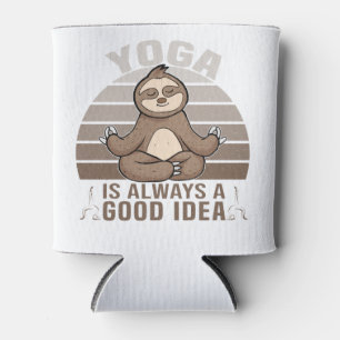 Niedlicher Hase beim Yoga. lustige Yoga-Posen Dosenkühler