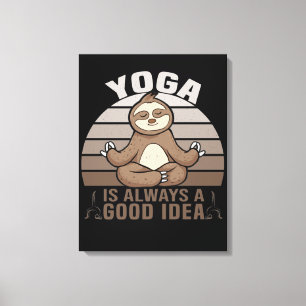 Niedlicher Hase beim Yoga. lustige Yoga-Posen Leinwanddruck