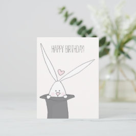 Niedlicher Hase in Top Hat - Geburtstag Postkarte