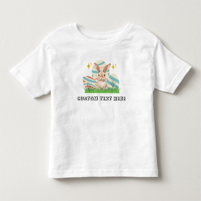 Niedlicher Hase mit benutzerdefiniertem Text Kleinkind T-shirt (Vorderseite)