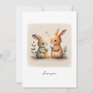 Niedlicher Hase mit Karotten-Karten Dankeskarte