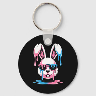 Niedlicher Hase Ostertag lustiger Hase Eis Drip Schlüsselanhänger