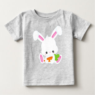 Niedlicher Hase, Weißer Hase, Little Bunny, Karott Baby T-shirt