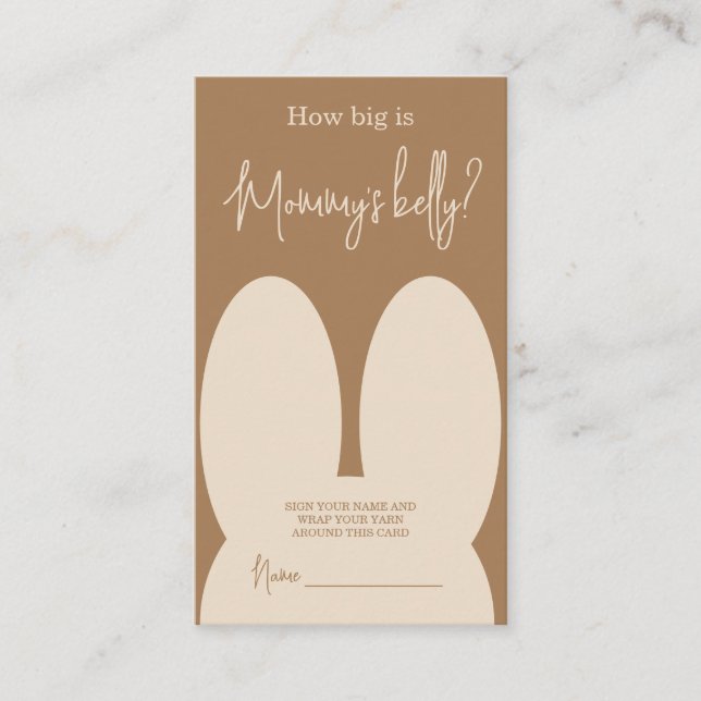 Niedlicher Hase Wie groß ist der Bauch der Mama Begleitkarte (Vorderseite)