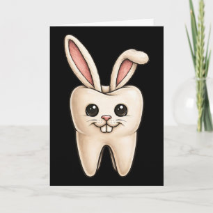 Niedlicher Hase Zahn Zahnarzt Zahnmedizin Frühling Karte