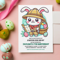 Niedlicher Hasen-Explorer Ostereier Jagd Geburtsta