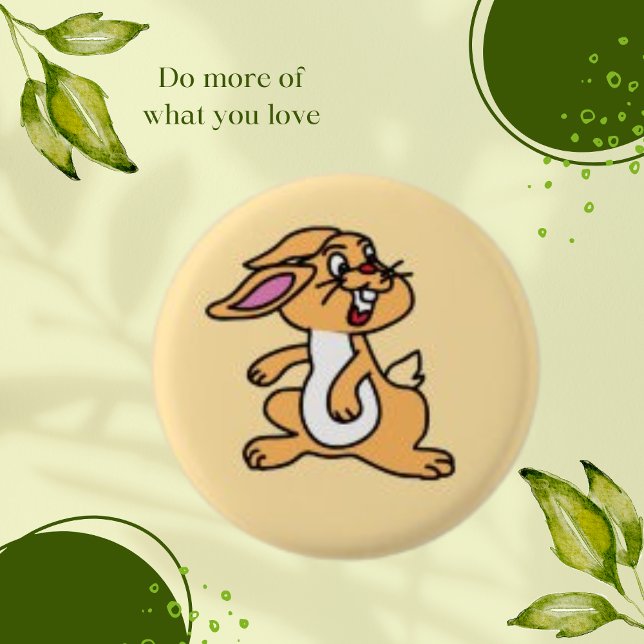 Niedlicher Hasen-Gelbkaninchen-Rundknopf Button (Von Creator hochgeladen)