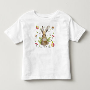 Niedlicher Hasen mit Apfelkuchen und Pilzgerichten Kleinkind T-shirt