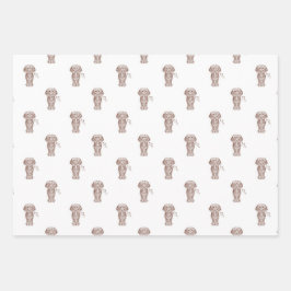 Niedlicher Hasenwurst Geschenkpapier Set