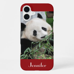 Niedlicher, hässlicher Riesenpanda, dunkelrot, Nam iPhone 16 Plus Hülle