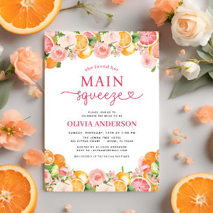 Niedlicher Haupt-Squeeze Citrus Brautparty Orange Einladung