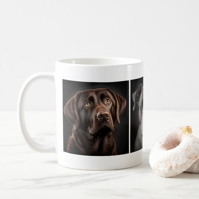 Niedlicher Haustier Hund 3 Foto kundenspezifisch Kaffeetasse (Mit Donut)