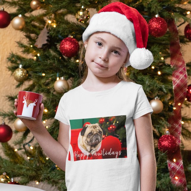 Niedlicher Haustier Hund Lover Foto Weihnachten Gl T-Shirt (Von Creator hochgeladen)
