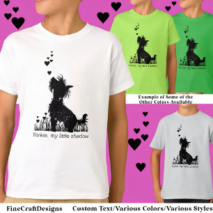 Niedlicher Haustier Yorkie Terrier Individuelle Na T-Shirt
