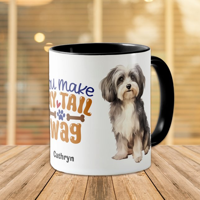 Niedlicher Havanese Hund Sie machen meinen Schwanz Tasse (Von Creator hochgeladen)