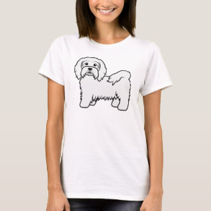 Niedlicher Havanese-Kartoon-Hunde-Illustration T-Shirt