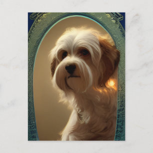 Niedlicher Havanese Welpen-Hund-Postkarte Postkarte
