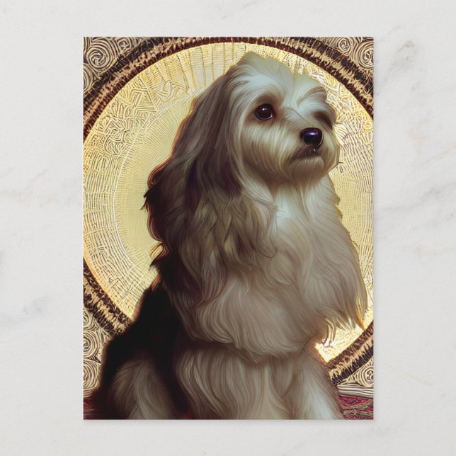 Niedlicher Havanese Welpen-Hund-Postkarte Postkarte (Vorderseite)