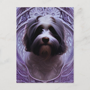 Niedlicher Havanese Welpen-Hund-Postkarte Postkarte