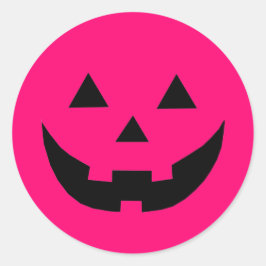 Niedlicher, heiß rosa Kürbis Brustkrebs Runder Aufkleber