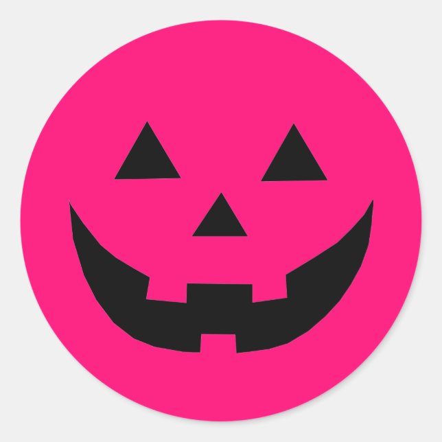 Niedlicher, heiß rosa Kürbis Brustkrebs Runder Aufkleber (Vorderseite)