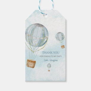 Niedlicher Heißluftballon Blau Vielen Dank Geschenkanhänger