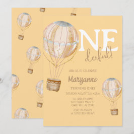 Niedlicher Heißluftballon Kindergeburtstag Einladu Einladung