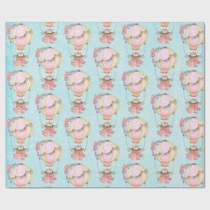 Niedlicher Heißluftballon mit Bärenwasser Geschenkpapier