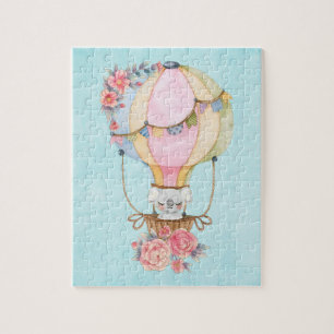 Niedlicher Heißluftballon mit Bärenwasser  Puzzle